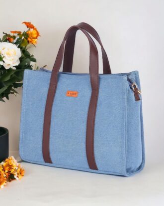 B’CODE Fashion DENIM Tote Bag - Blue